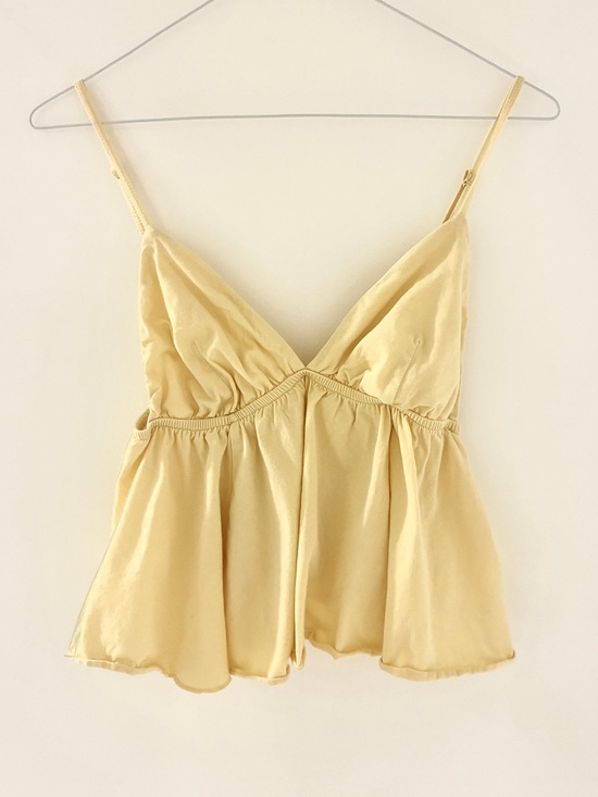 wild fable Tops - wild fable S Pale Baby Yellow Cotton Cami Babydoll Top Cropped Y2K Festival Rave
